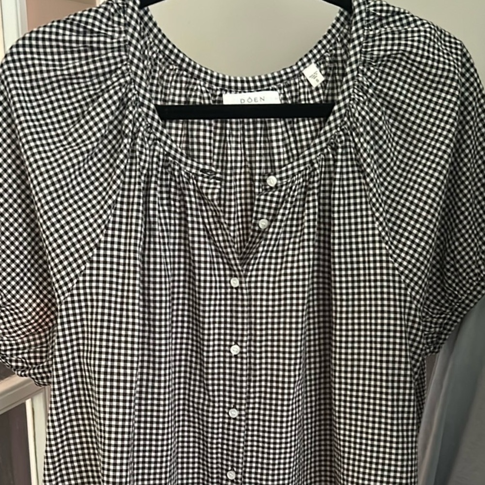 DÔEN Gingham June Blouse- BNWOT Size small
